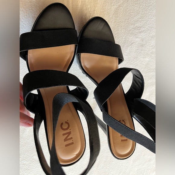 INC International Concepts Black Strappy Heels - Picture 4 of 9